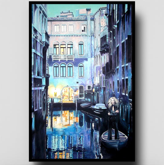 Amarcord, Venezia tinta di Viola -  80x120 cm - Acrilico su Tela  - Anno 2019